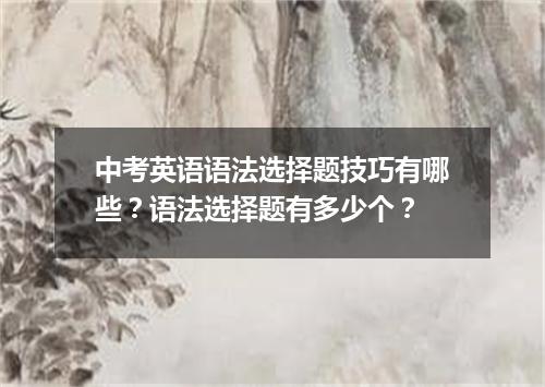 中考英语语法选择题技巧有哪些?语法选择题有多少个?