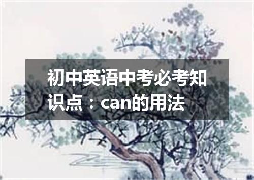 初中英语中考必考知识点:can的用法