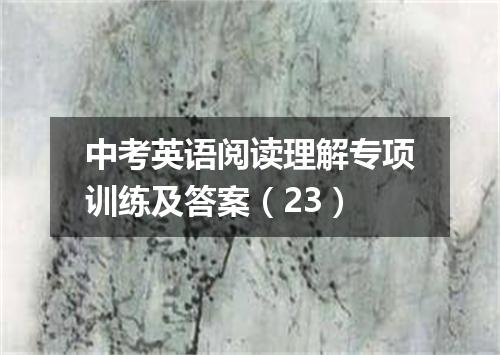中考英语阅读理解专项训练及答案(23)