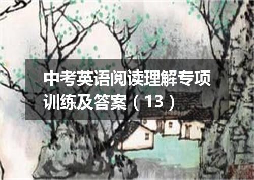 中考英语阅读理解专项训练及答案(13)