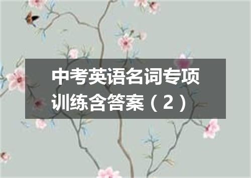 中考英语名词专项训练含答案(2)