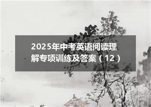 2025年中考英语阅读理解专项训练及答案(12)