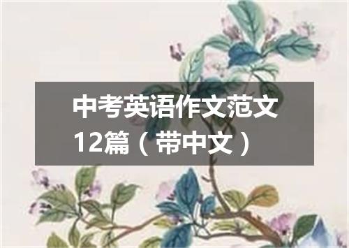 中考英语作文范文12篇(带中文)