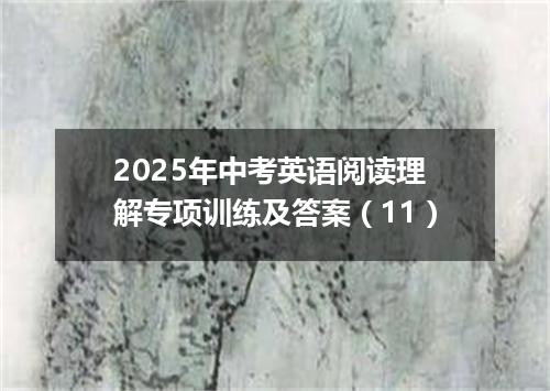 2025年中考英语阅读理解专项训练及答案(11)