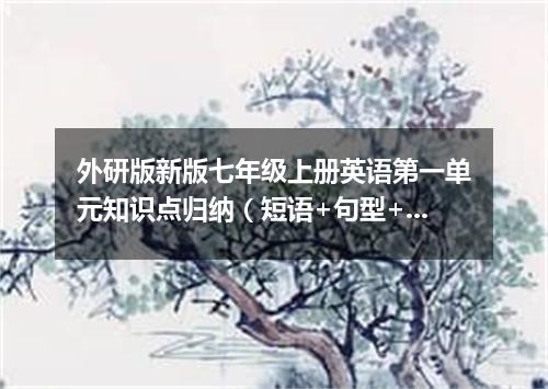 外研版新版七年级上册英语第一单元知识点归纳(短语+句型+语法)