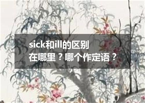 sick和ill的区别在哪里？哪个作定语？