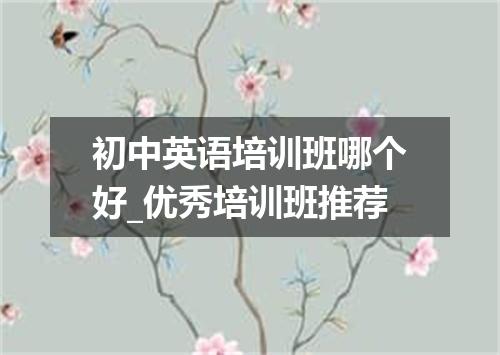 初中英语培训班哪个好_优秀培训班推荐