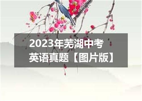 2023年芜湖中考英语真题【图片版】