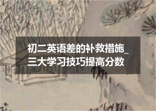初二英语差的补救措施_三大学习技巧提高分数