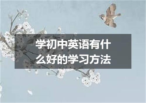 学初中英语有什么好的学习方法