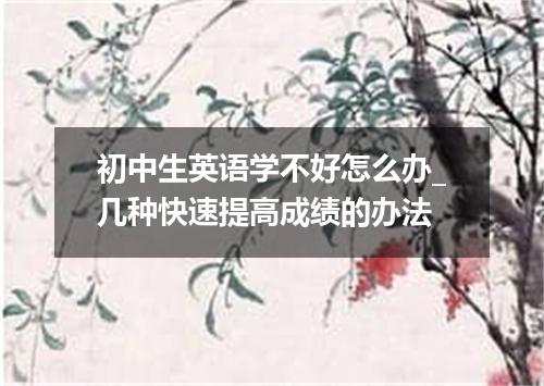 初中生英语学不好怎么办_几种快速提高成绩的办法