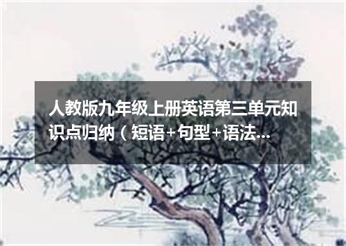人教版九年级上册英语第三单元知识点归纳(短语+句型+语法)