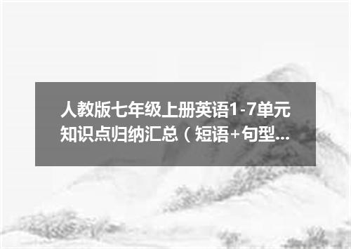 人教版七年级上册英语1-7单元知识点归纳汇总(短语+句型+语法)