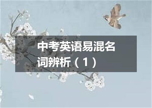 中考英语易混名词辨析(1)