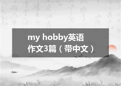 my hobby英语作文3篇(带中文)