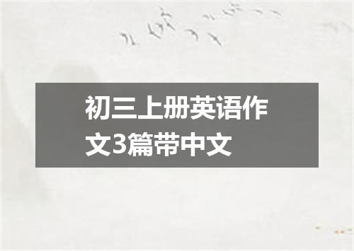 初三上册英语作文3篇带中文