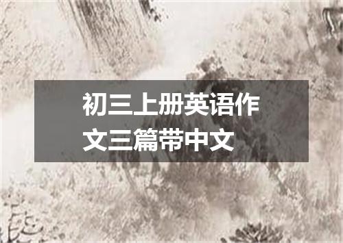 初三上册英语作文三篇带中文