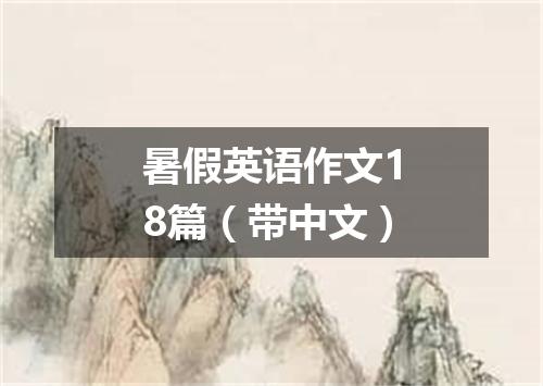 暑假英语作文18篇(带中文)