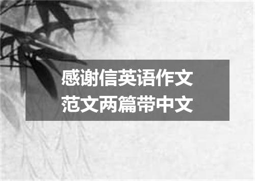 感谢信英语作文范文两篇带中文