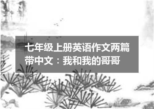 七年级上册英语作文两篇带中文:我和我的哥哥