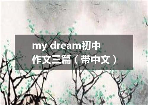 my dream初中作文三篇(带中文)