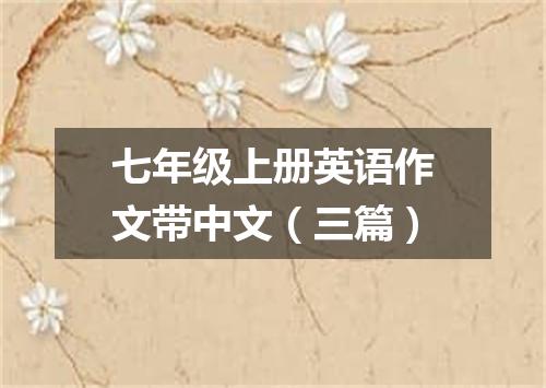 七年级上册英语作文带中文(三篇)
