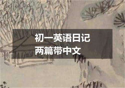 初一英语日记两篇带中文