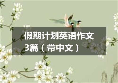 假期计划英语作文3篇(带中文)