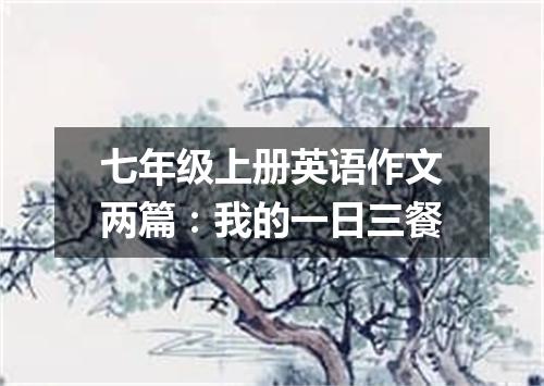 七年级上册英语作文两篇:我的一日三餐