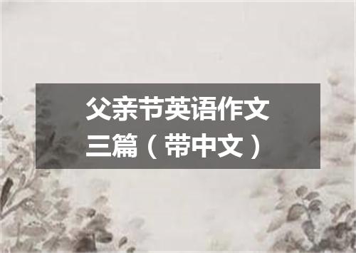 父亲节英语作文三篇(带中文)