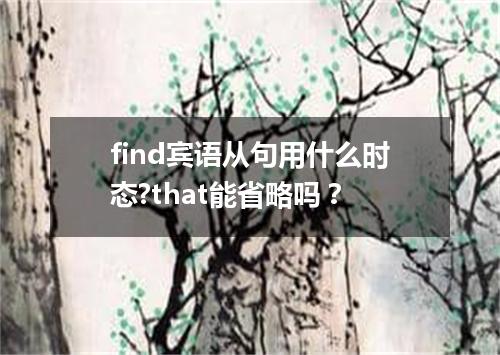 find宾语从句用什么时态?that能省略吗?