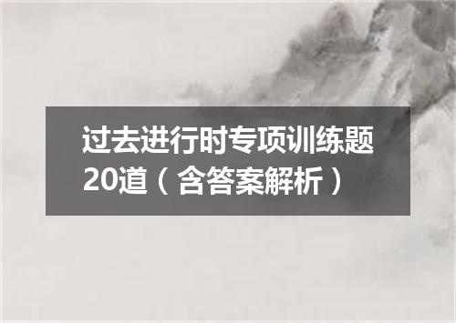 过去进行时专项训练题20道(含答案解析)