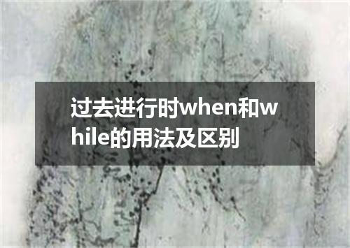 过去进行时when和while的用法及区别