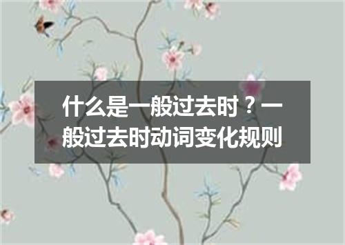 什么是一般过去时?一般过去时动词变化规则