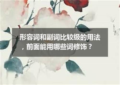 形容词和副词比较级的用法,前面能用哪些词修饰?