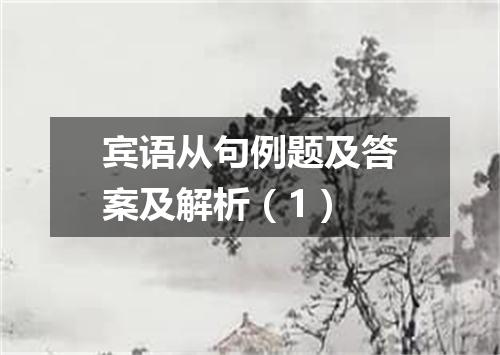 宾语从句例题及答案及解析(1)