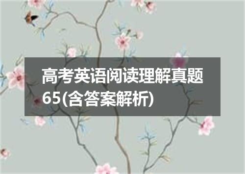 高考英语阅读理解真题65(含答案解析)