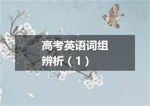 高考英语词组辨析(1)