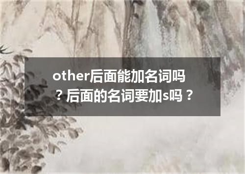 other后面能加名词吗?后面的名词要加s吗?
