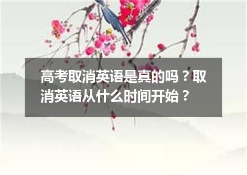 高考取消英语是真的吗?取消英语从什么时间开始?