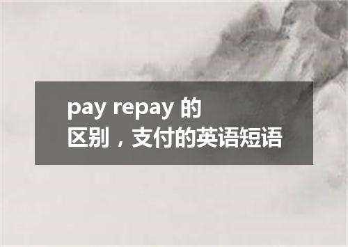 pay repay 的区别,支付的英语短语