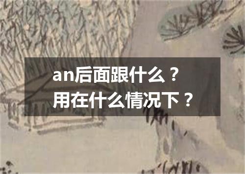 an后面跟什么?用在什么情况下?