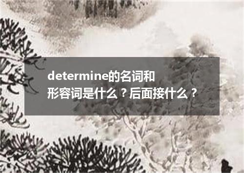determine的名词和形容词是什么?后面接什么?