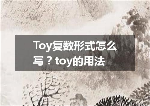 Toy复数形式怎么写?toy的用法