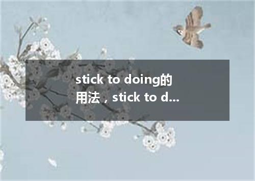 stick to doing的用法,stick to doing等于什么?