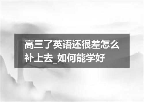 高三了英语还很差怎么补上去_如何能学好