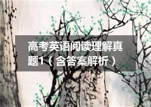 高考英语阅读理解真题1(含答案解析)