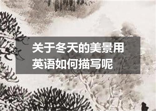 关于冬天的美景用英语如何描写呢