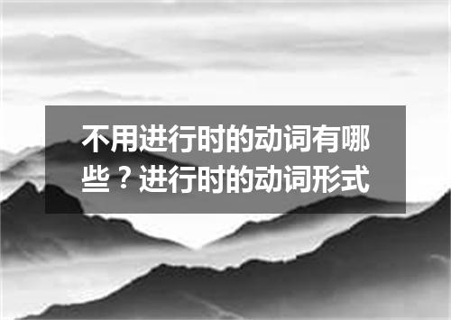 不用进行时的动词有哪些?进行时的动词形式