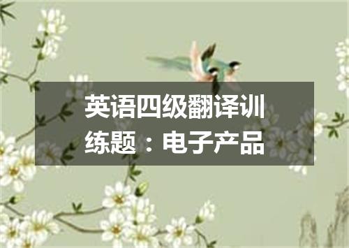英语四级翻译训练题:电子产品